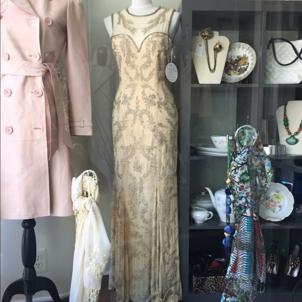 Vintage cream beaded gown